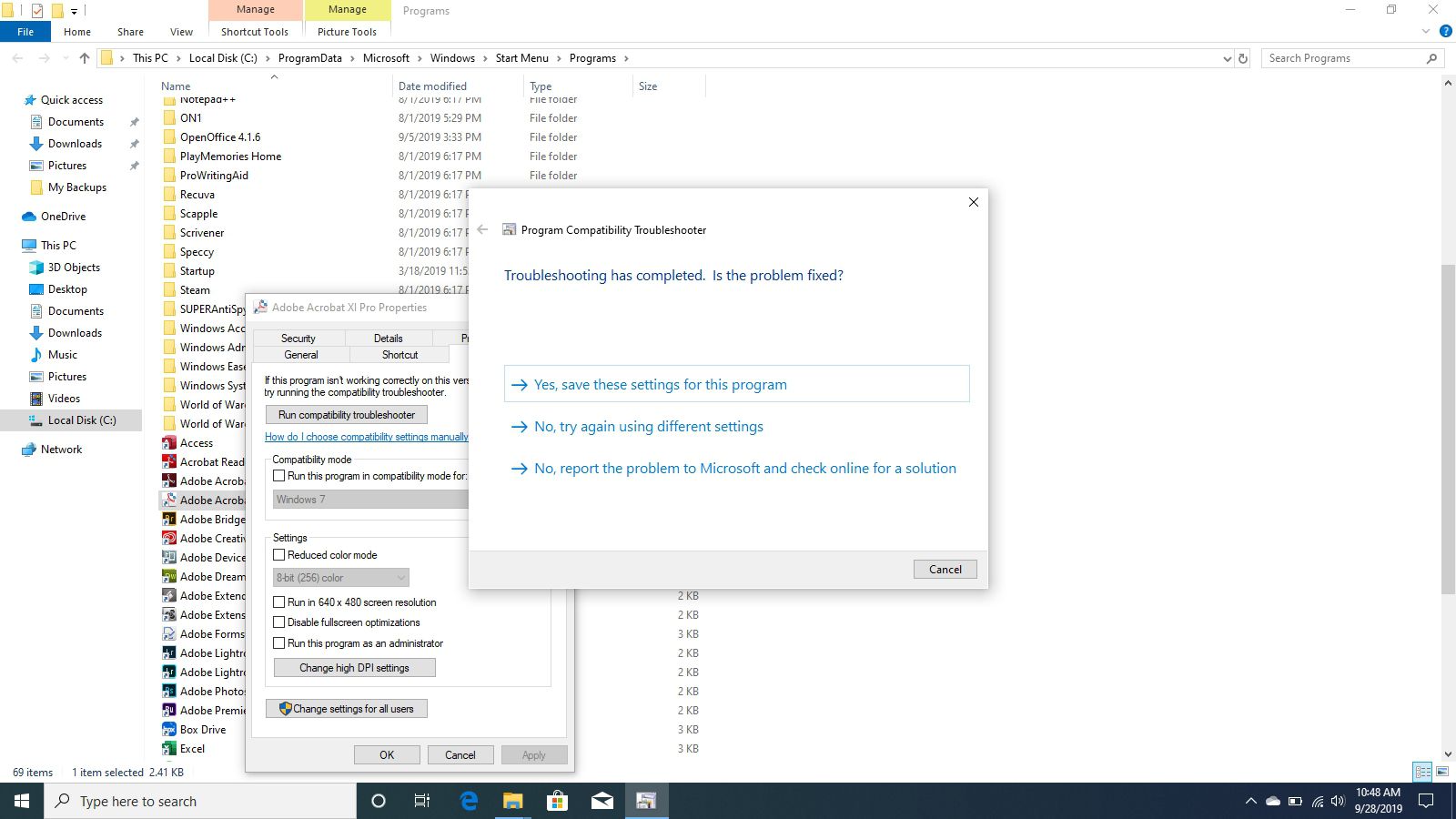 Felsökning av kompletteringsalternativ i Windows 10