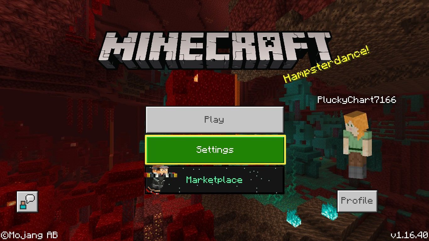 Öppna Minecraft (om det inte öppnas automatiskt) och välj Inställningar.
