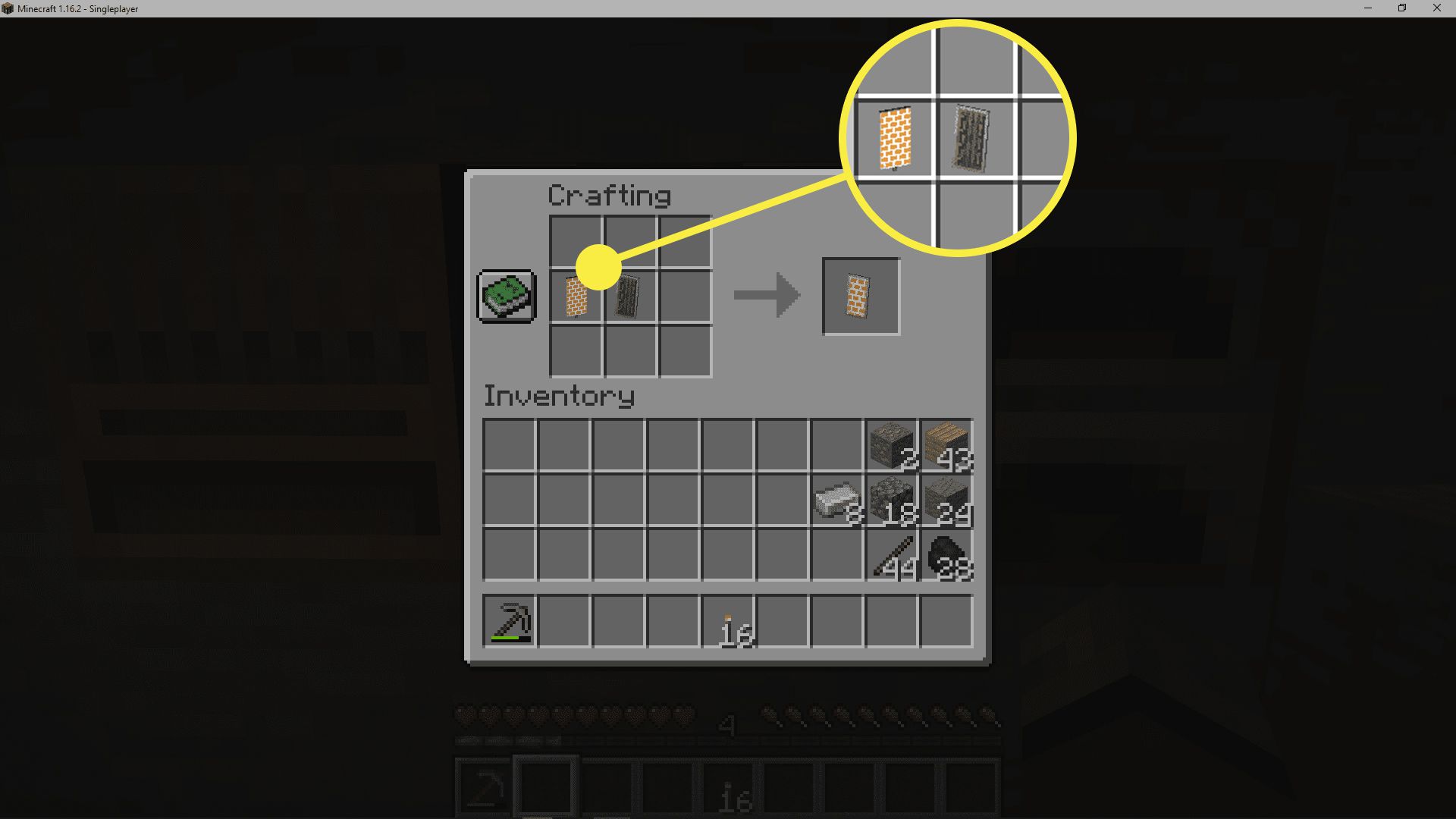 En skärmdump av att anpassa en sköld i Minecraft.