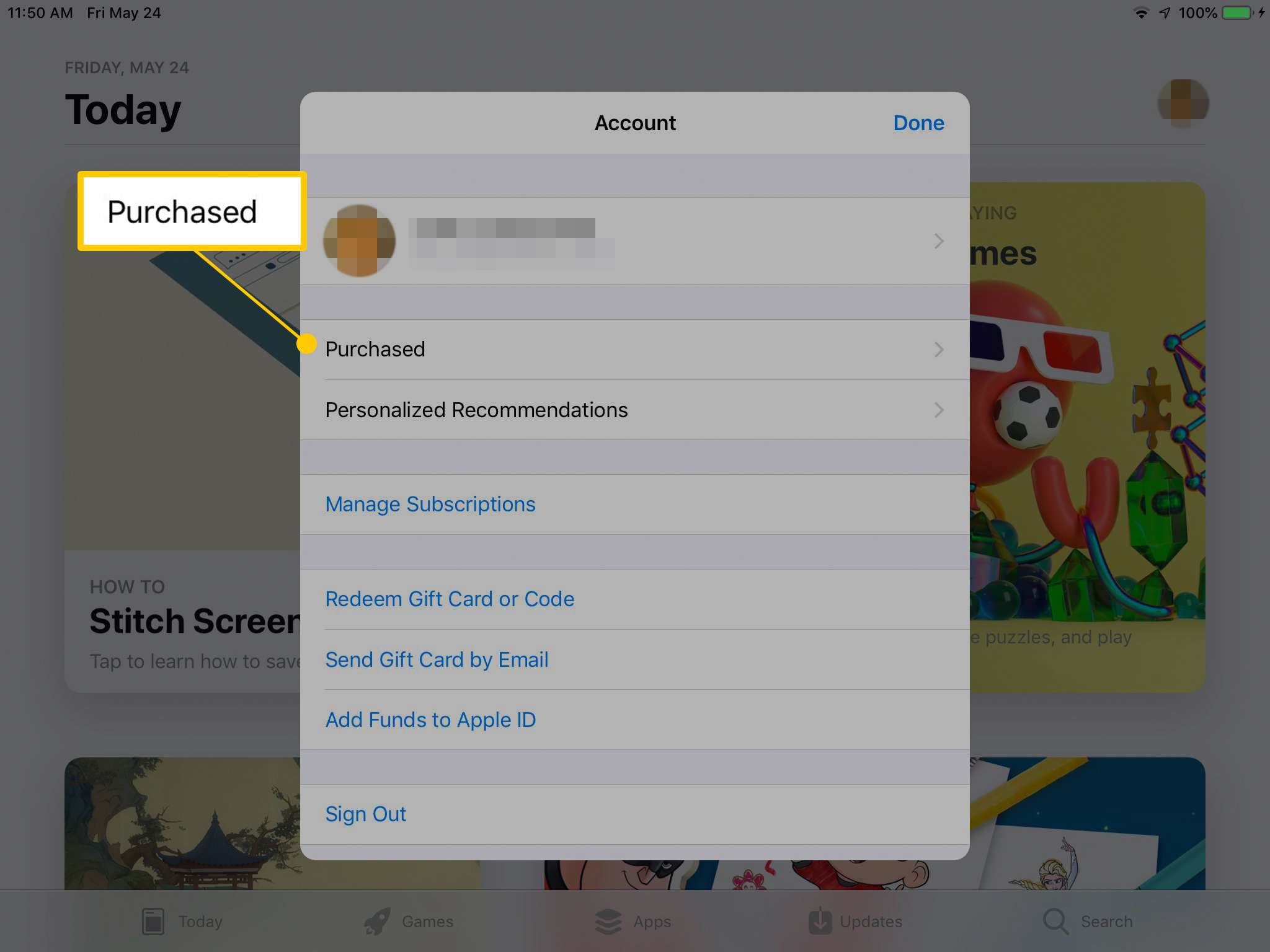 Köpt knapp i konto i App Store för iPad
