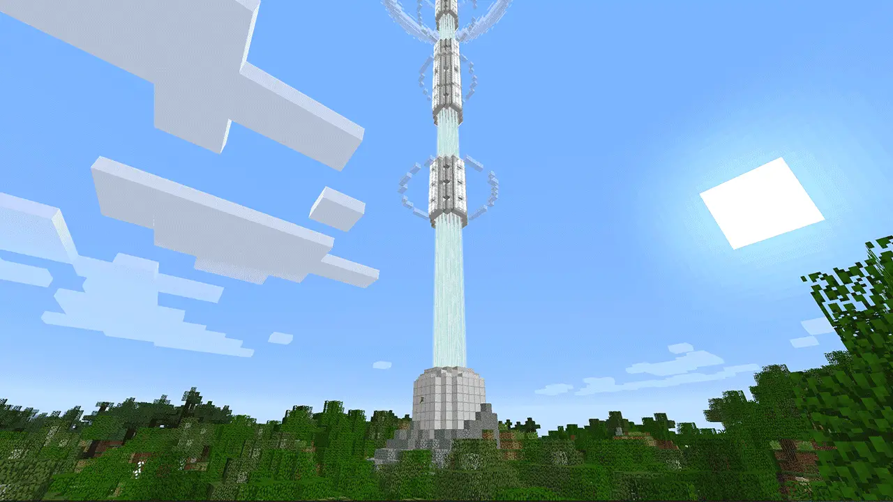 En Minecraft-skärm som visar tornet
