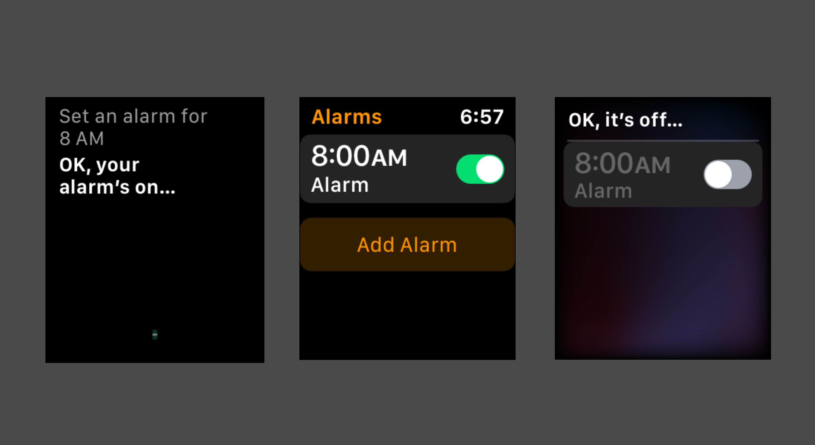 Använda Siri för att ställa in ett larm på Apple Watch
