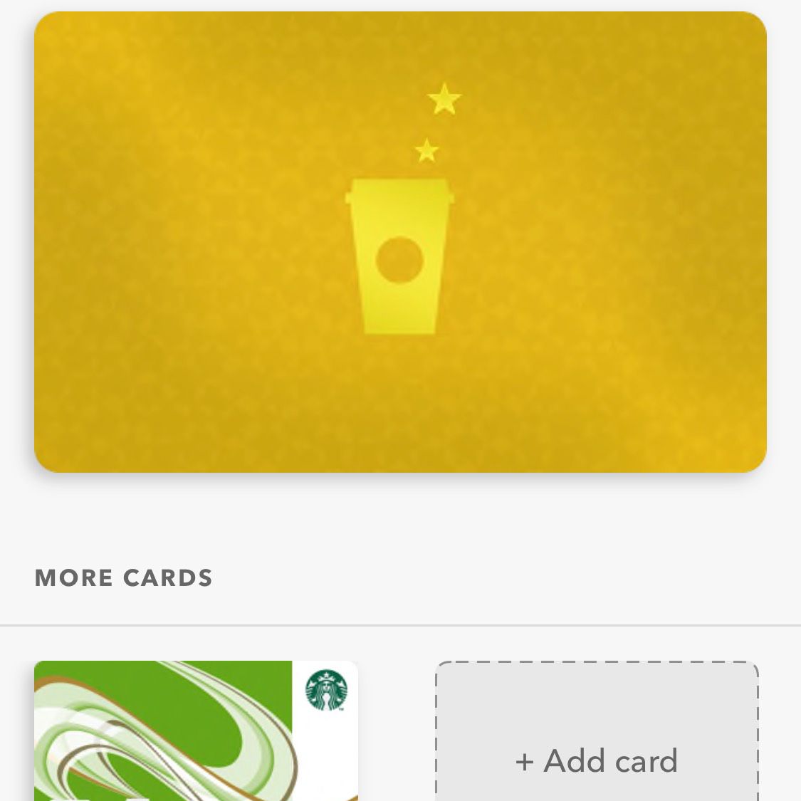 Skärmdump av Starbucks-appen