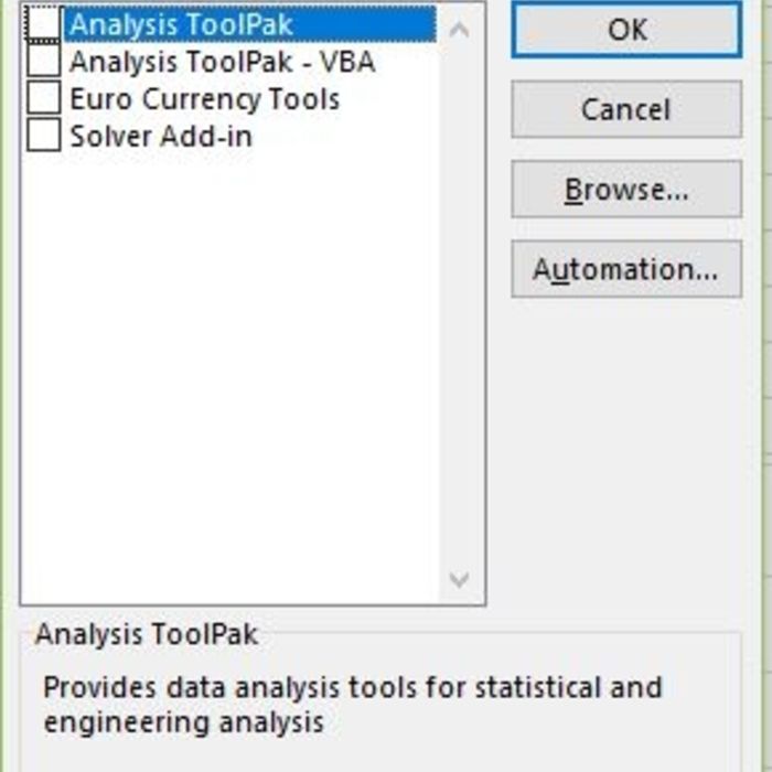 Excel-analysverktygspaket