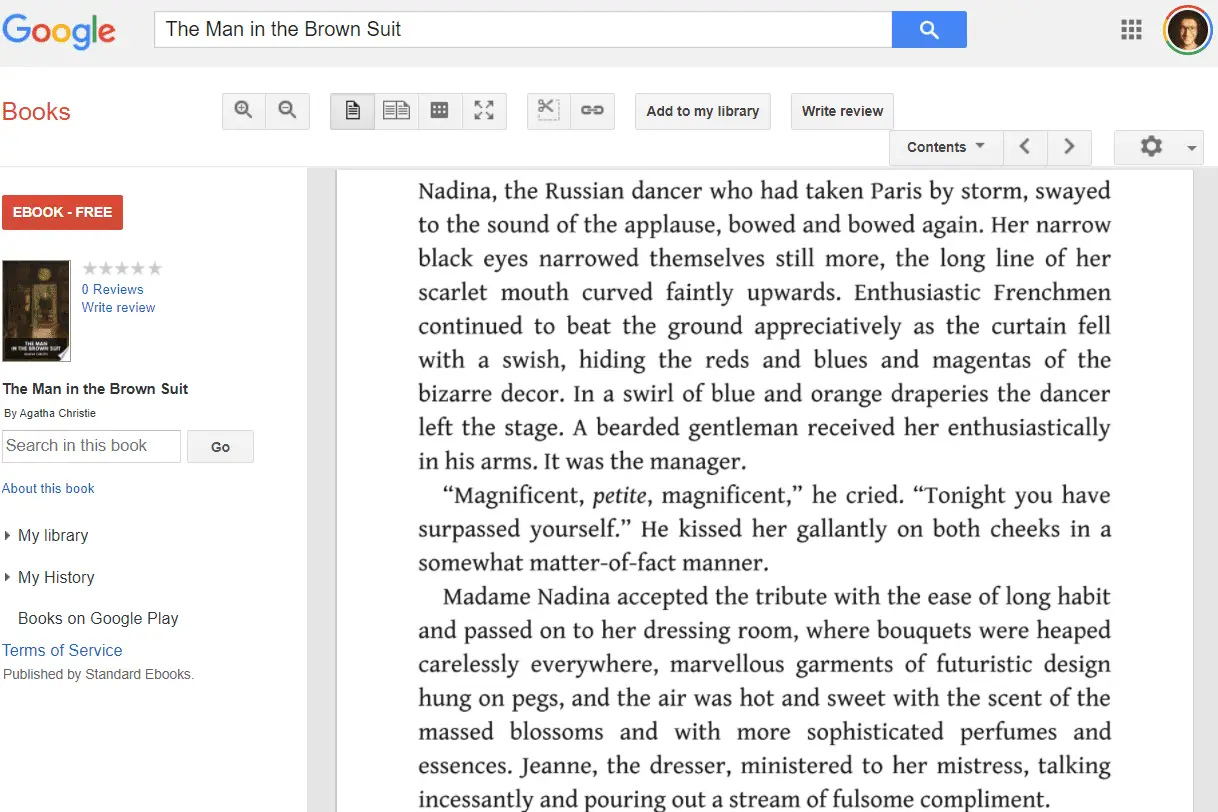 Skärmdump av en public domain-bok på Google Books
