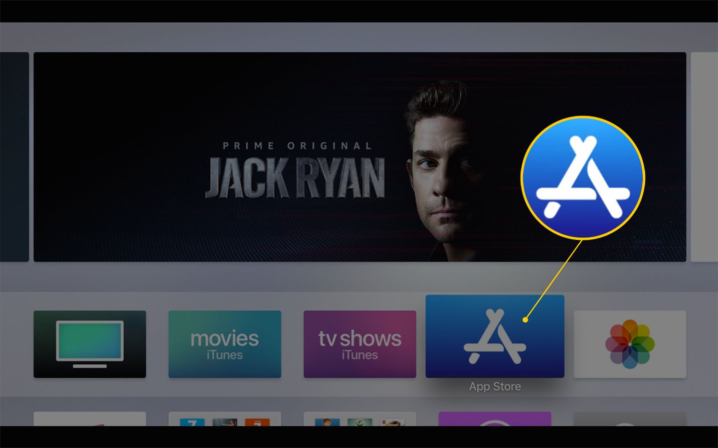 App Store-ikonen på skärmen på Apple TV