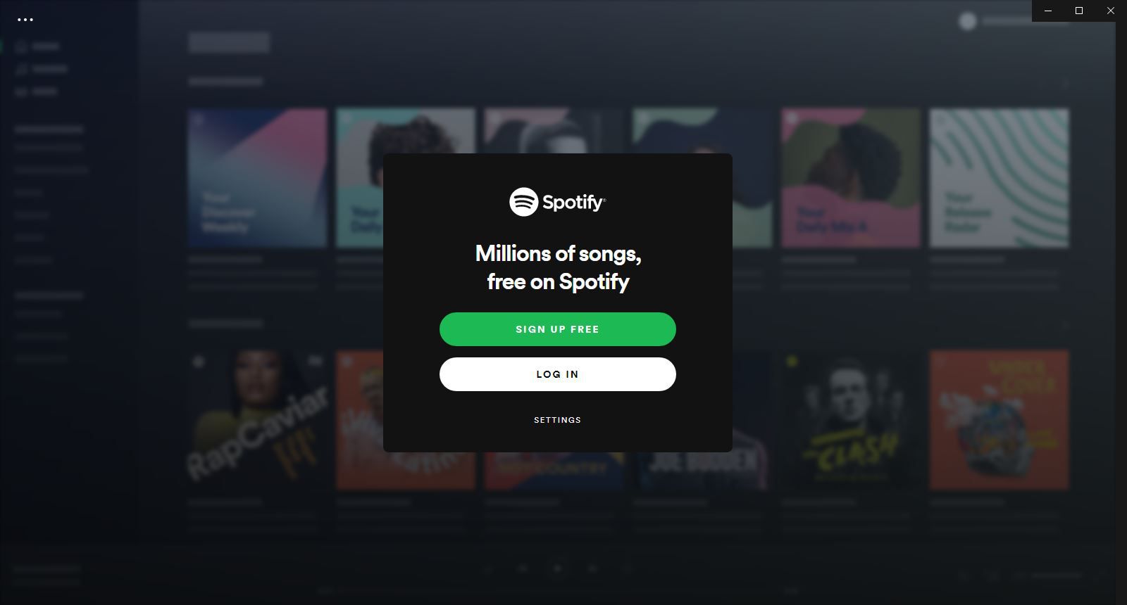 Spotify-inloggningsskärm
