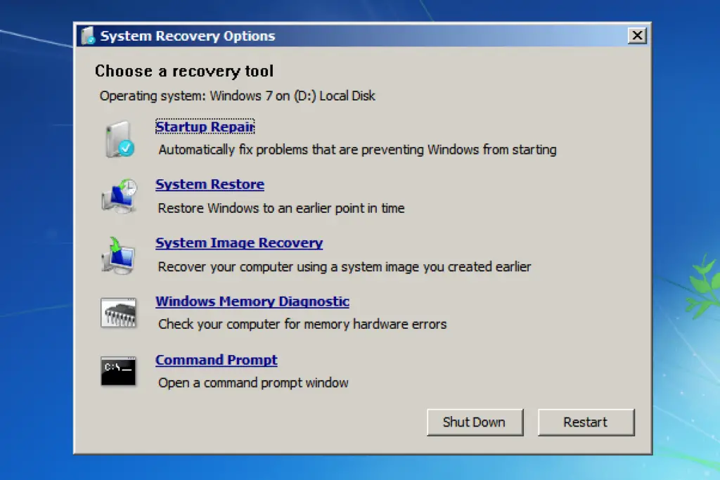 Systemåterställningsalternativ 1 system recovery options windows 7 5c408922c9e77c0001dd4d40