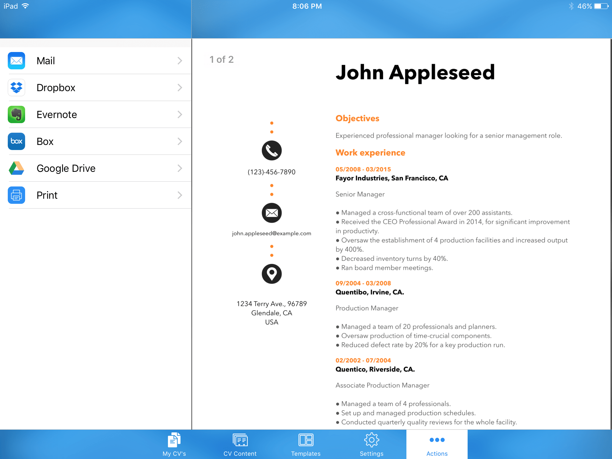 Resume Builder CV-app