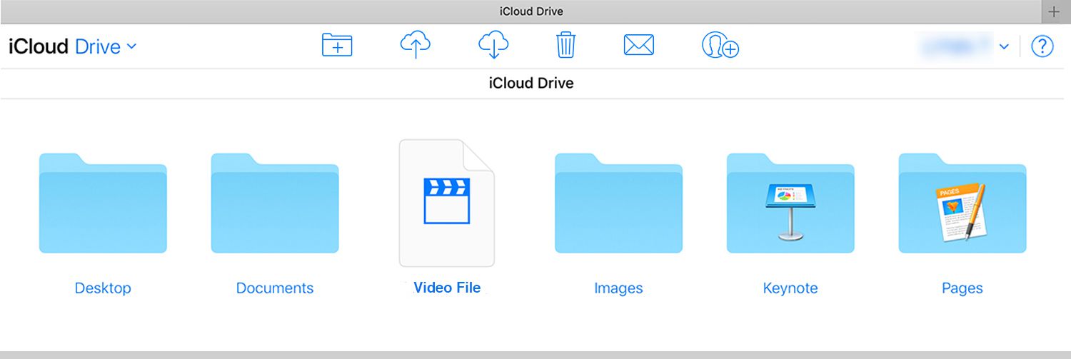 Skärmdump av iCloud Drive -filer