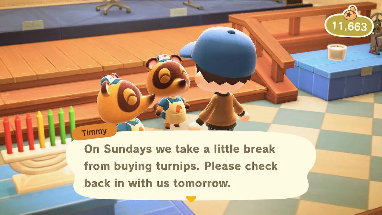 Försöker sälja rovor på Nook's Cranny i Animal Crossing: New Horizons