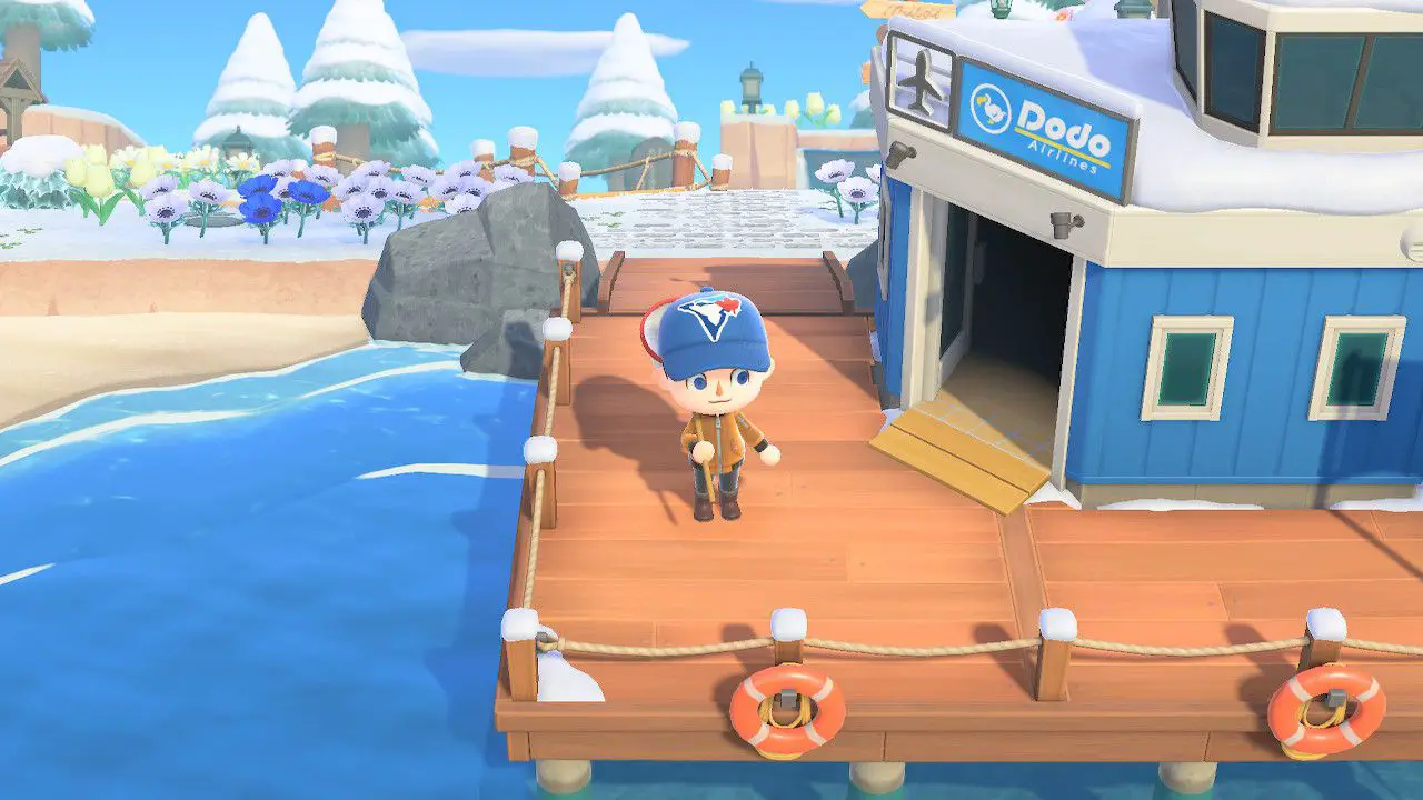 Står utanför Dodo Airlines i Animal Crossing: New Horizons