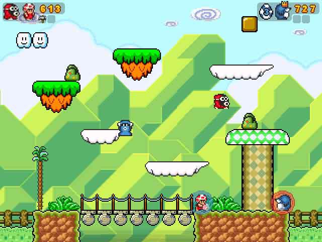 En skärmdump från Super Mario War