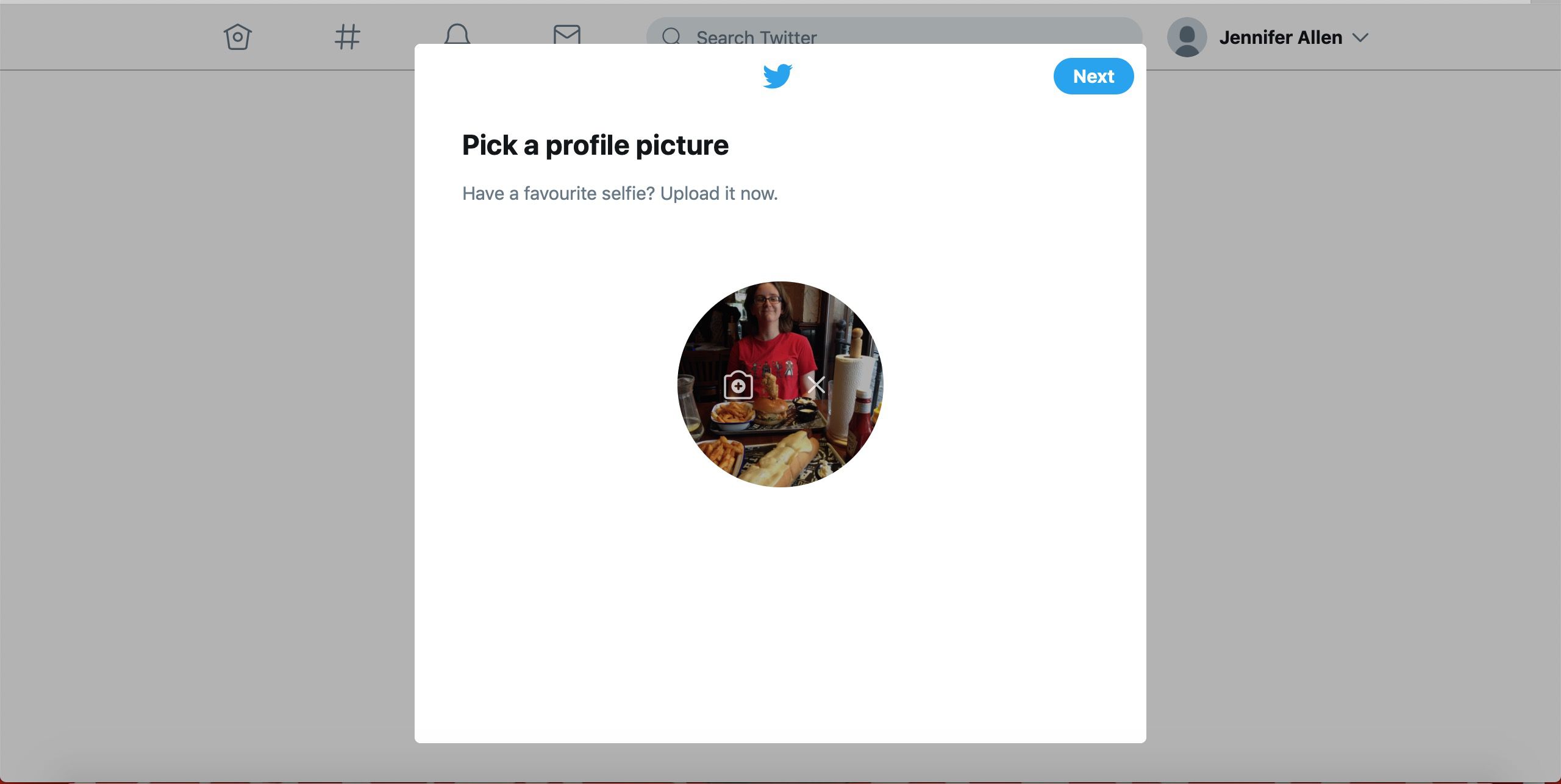 Twitter väljer en profilbildskärm