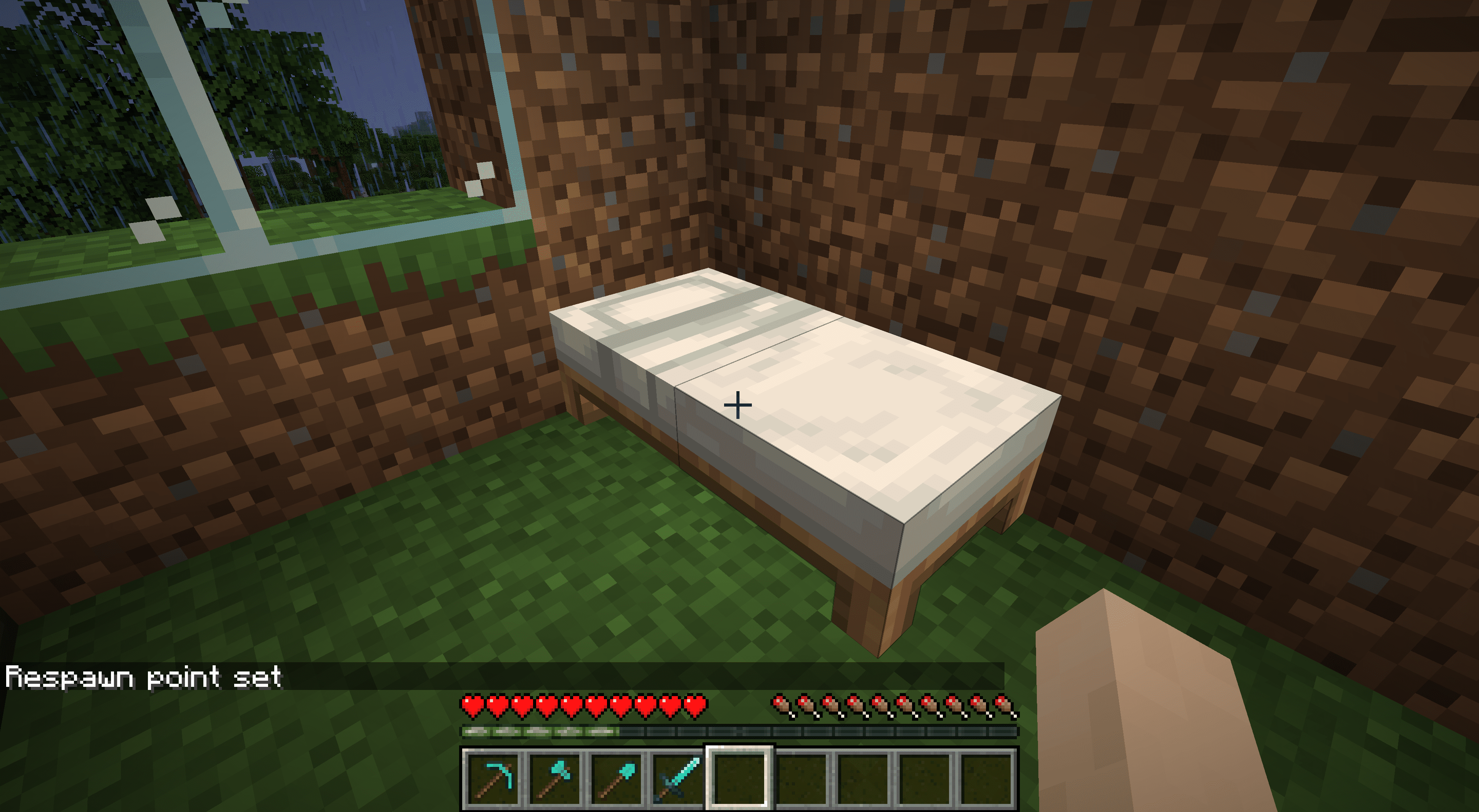En säng i Minecraft.