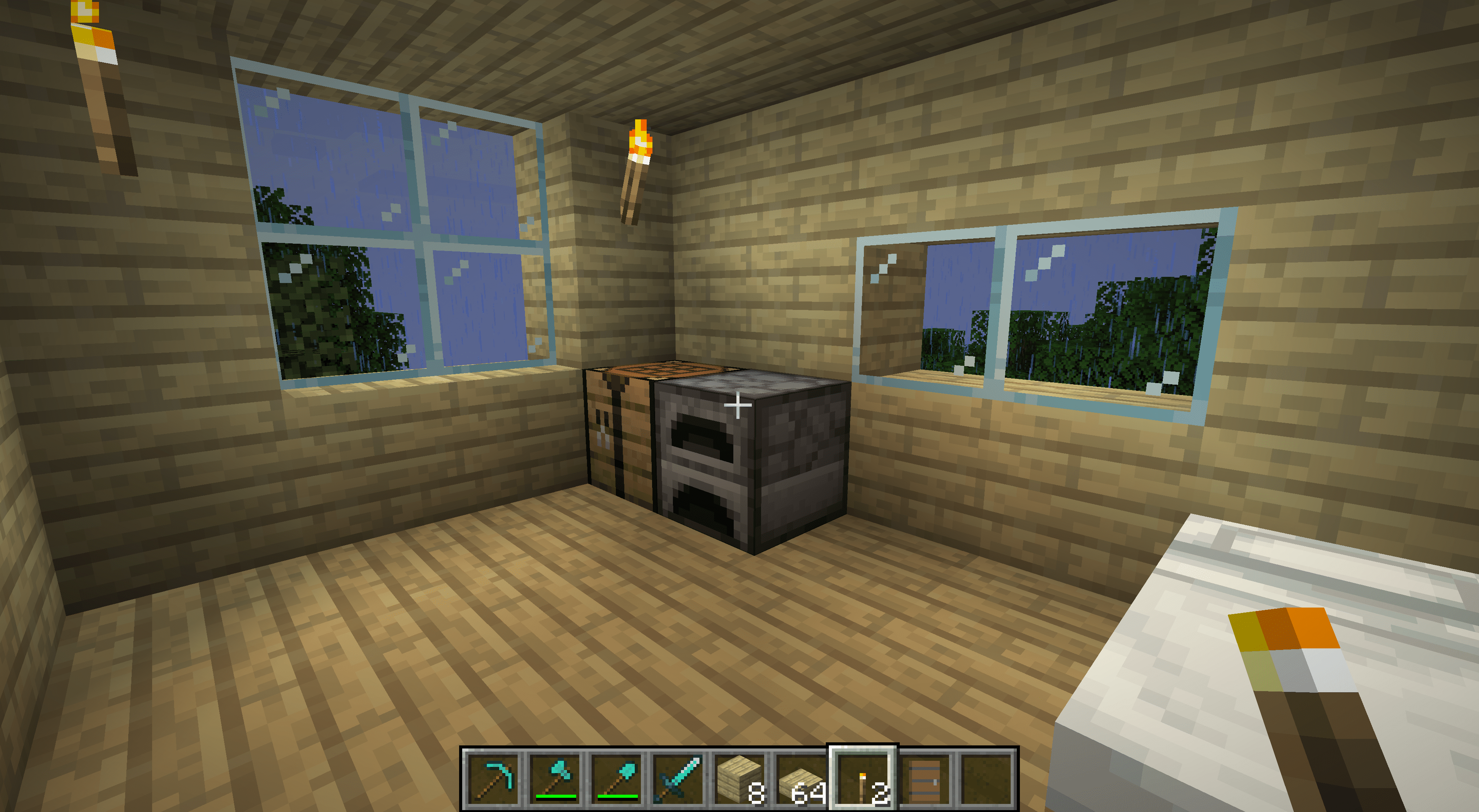 Ett litet funktionellt hus i Minecraft.