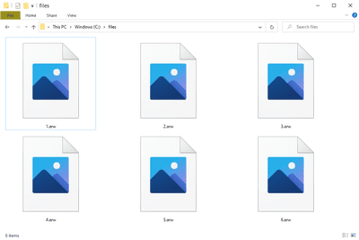 ARW -filer i Windows 10 som öppnas med foton