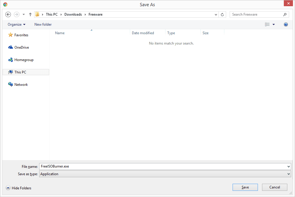 Skärmdump som visar gratis ISO -brännare som laddas ner via Chrome i Windows 10