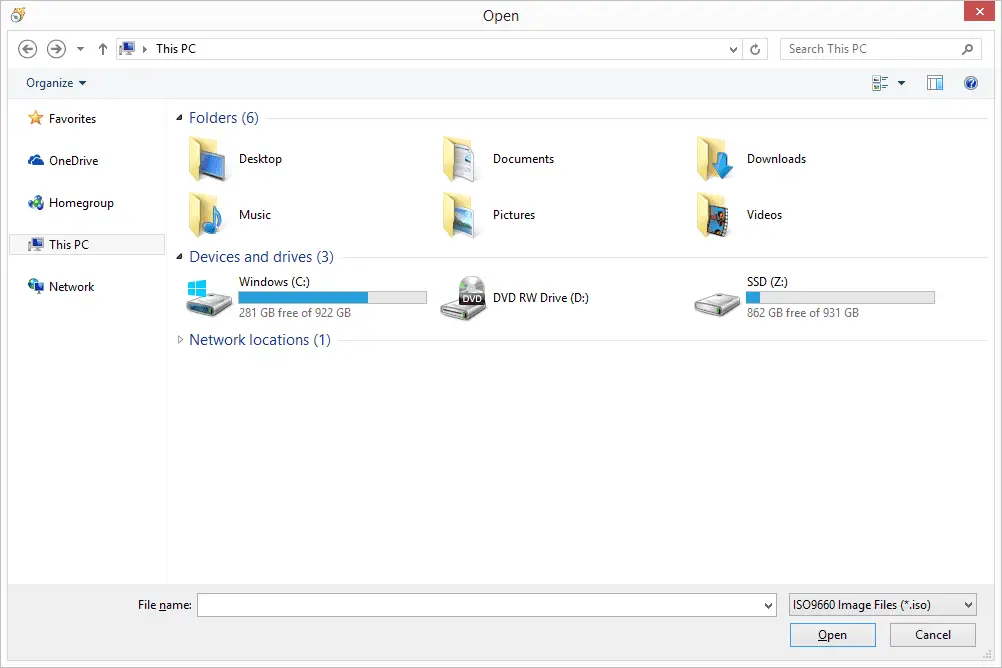 Skärmdump som visar hur man letar efter filer i Windows 10