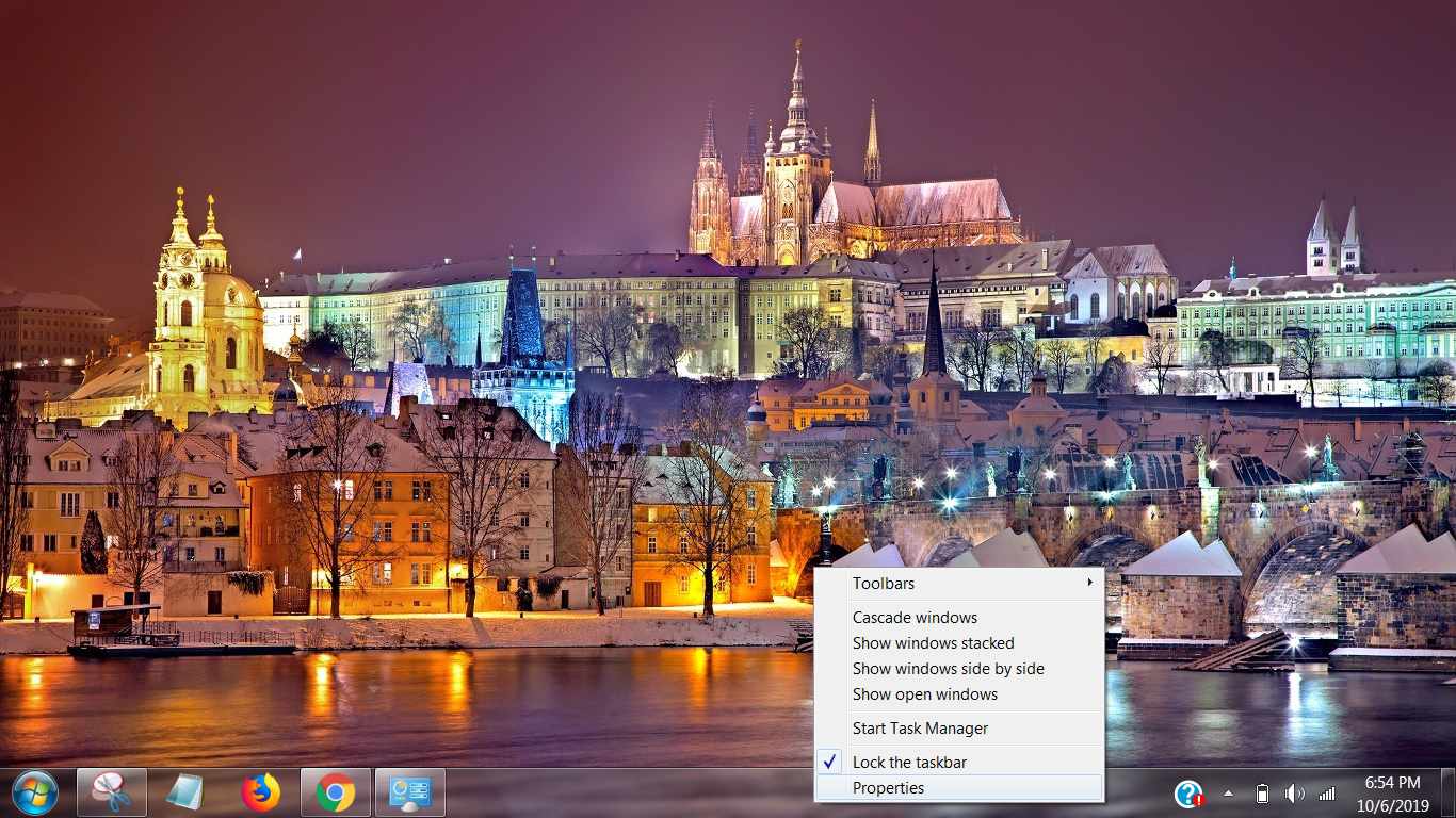 Skärmdump som visar aktivitetsfältet i Windows 7