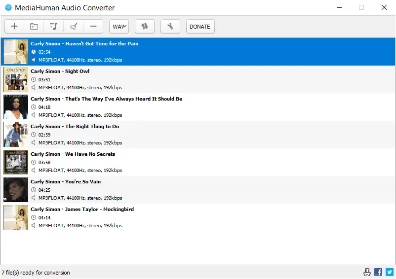 Skärmdump av MediaHuman Audio Converter i Windows 10
