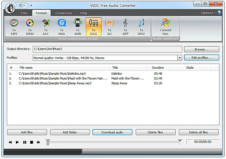 VSDC Free Audio Converter i Windows 7