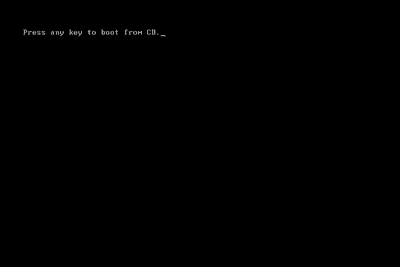 Skärmdump av skärmen Tryck på valfri knapp under start av Windows XP