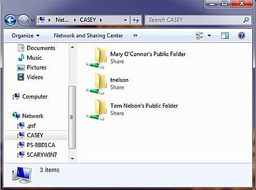 Dela nätverksresurser i Windows 7