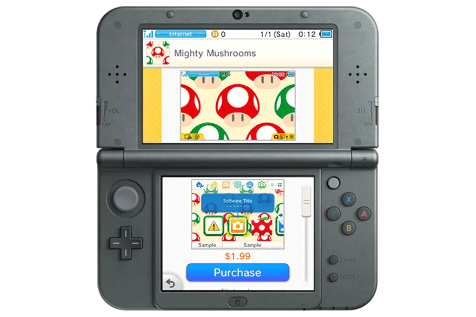 Bild på ett 3DS -spel i eShop med köpknappen