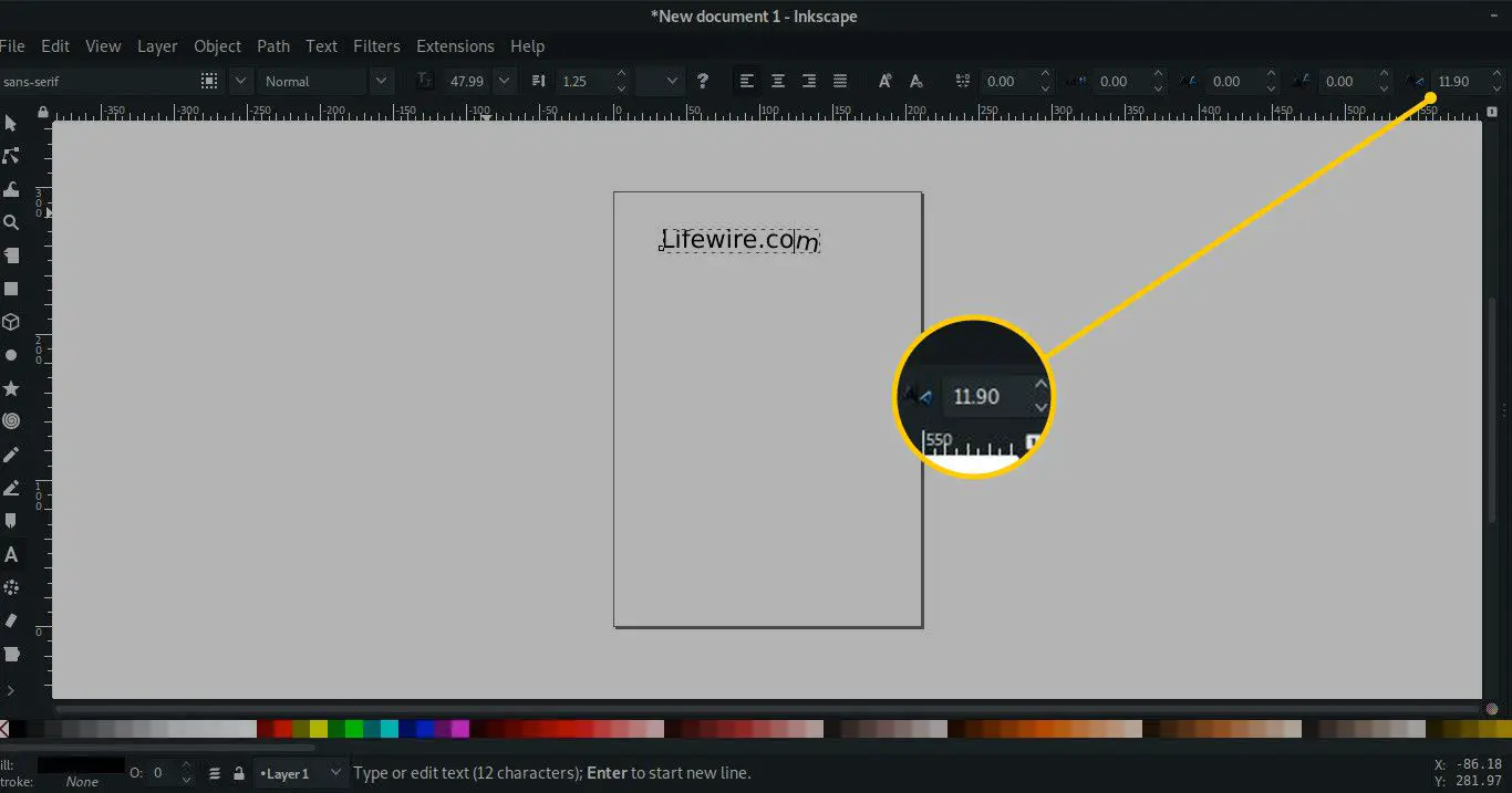 Teckenrotationsverktyg i Inkscape
