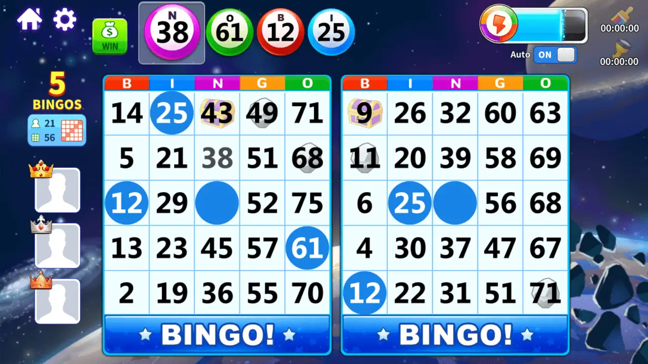 Skärmdump av att spela Wizard of Bingo på Android