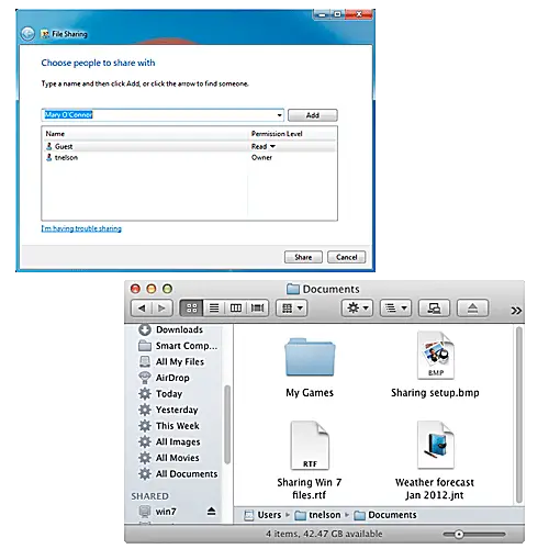 Dela Windows 7 -filer med OS X Lion