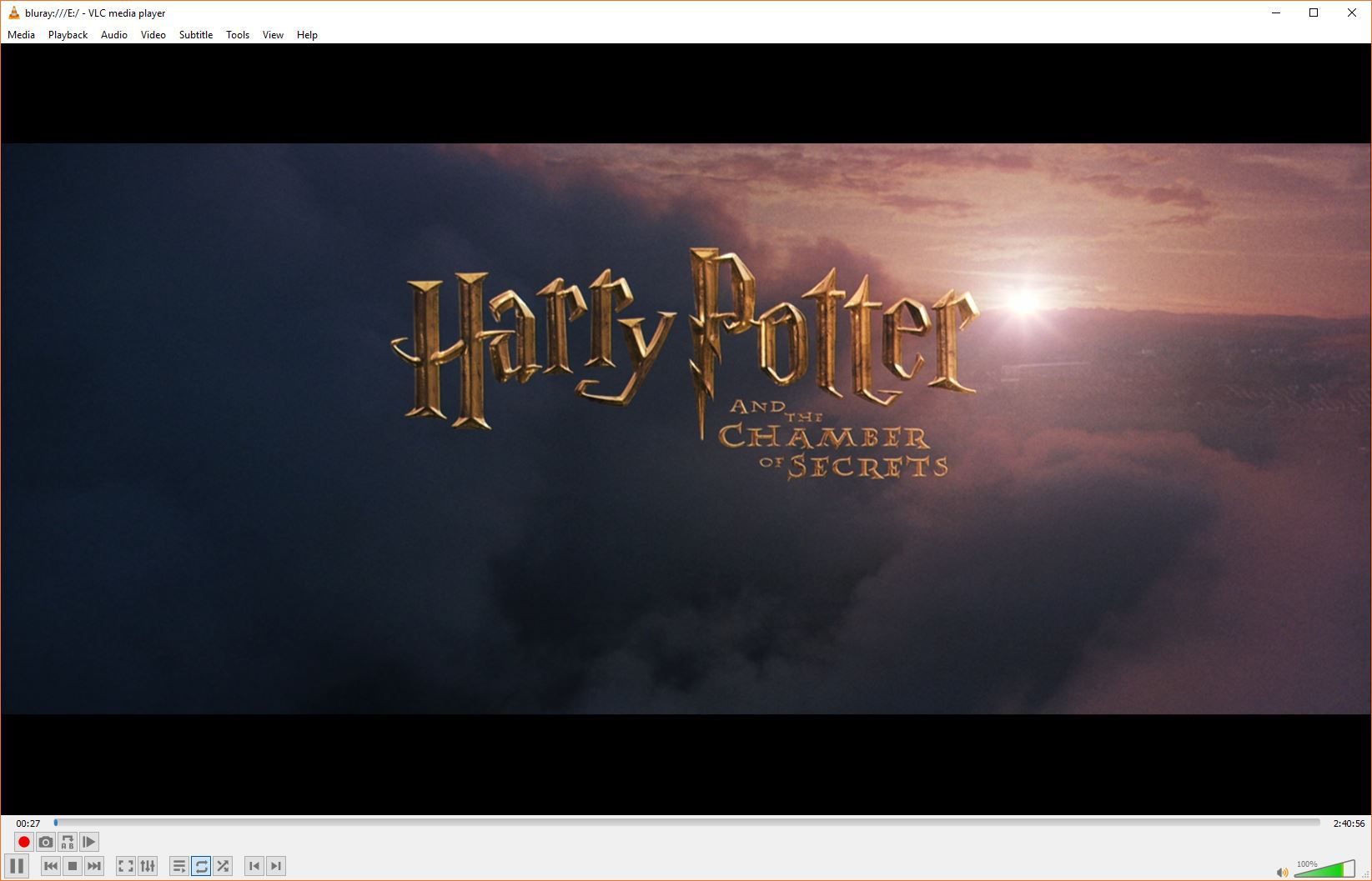 En skärmdump av en Blu-ray-uppspelning i VLC på Windows 10.