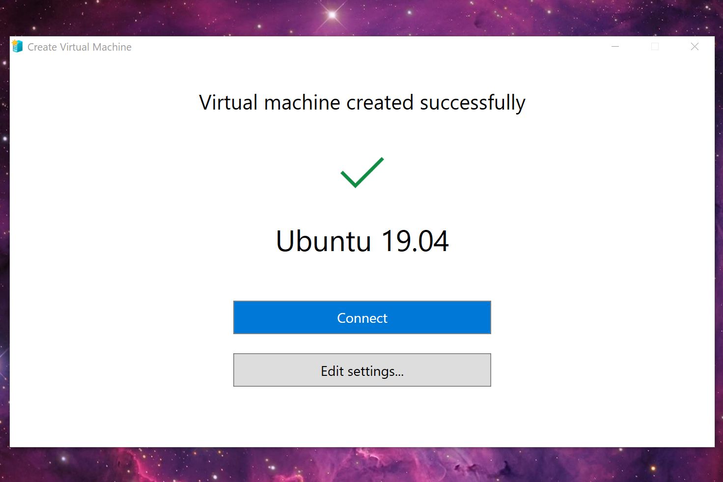 Anslut Ubuntu Virtual Machine Hyper-V