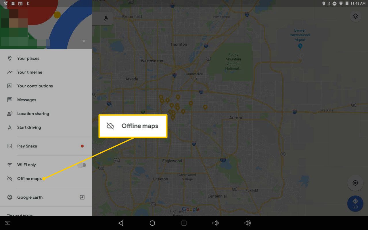 Offlinekartor menyalternativ i Google Maps