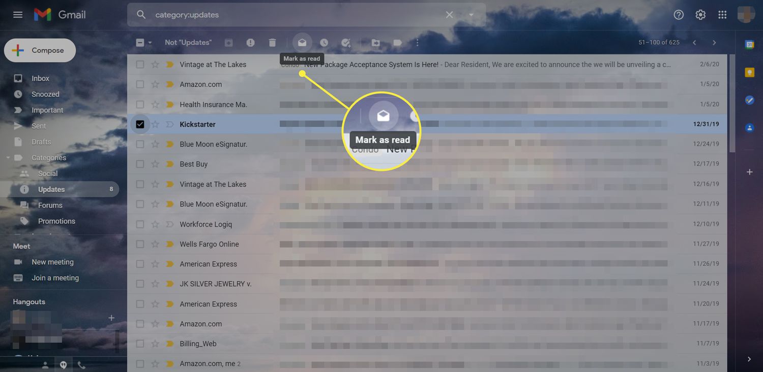 En Gmail-inkorg med ikonen 