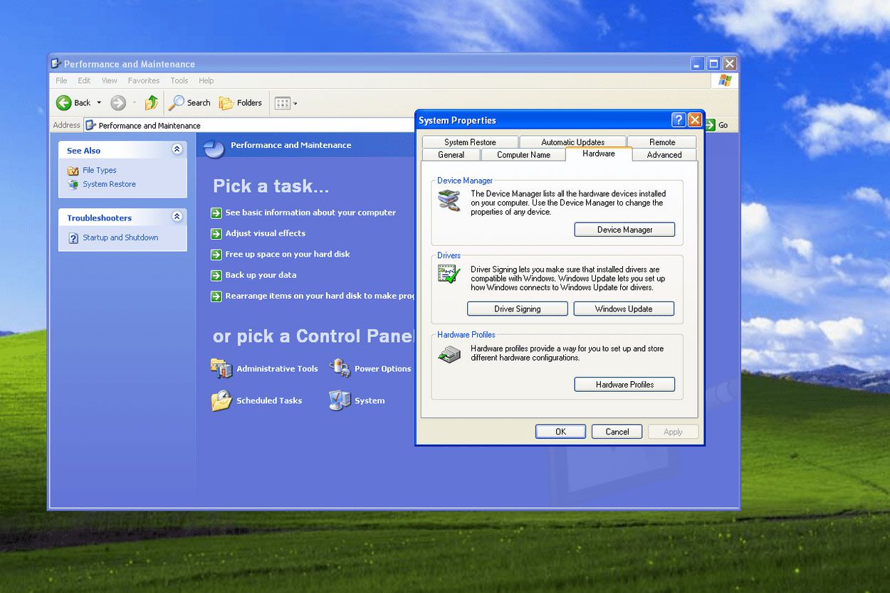 Systemegenskaper i Windows XP