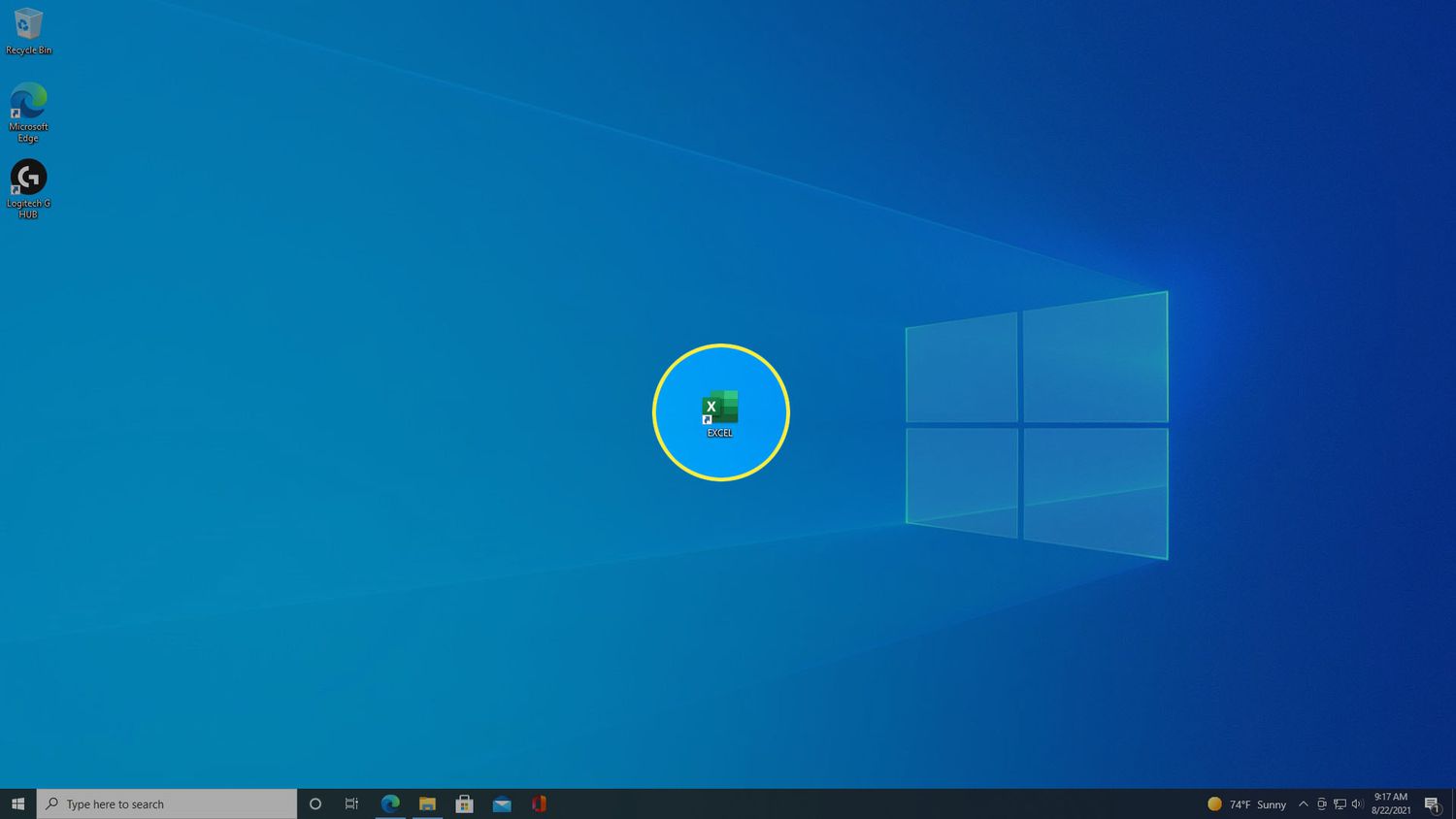 Ny genväg på Windows 10-skrivbordet.
